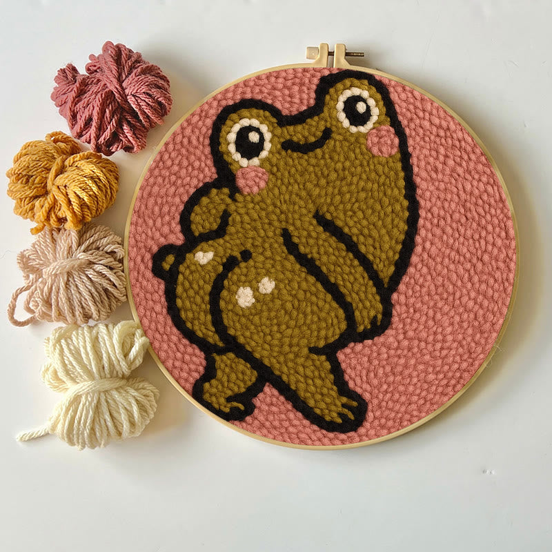 Cheeky Forg Punch Needle Kit - Cute Animal Decor | Handmade Art Craft  - image 8