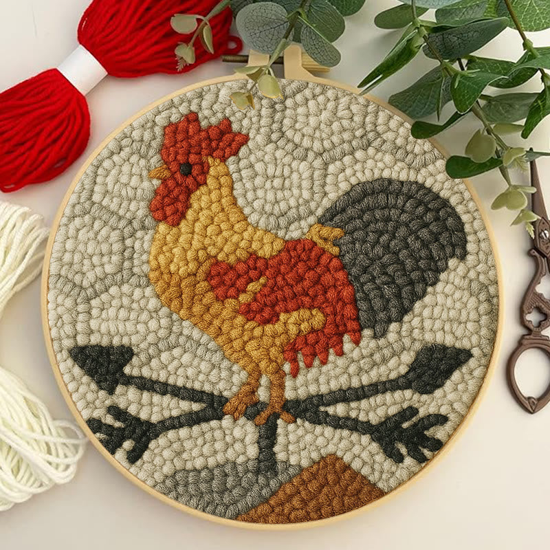  Dawn Rooster Punch Needle Kit - Animal Stitching Artwork | Easy Craft For Adults And Children  - image 7