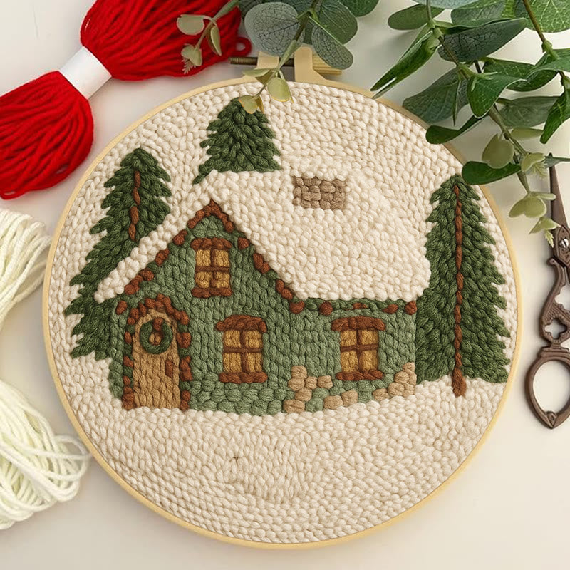  Snowy Forest Punch Needle Kit - Christmas Winter Handicraft | House Scenery For Room Decor - image 9