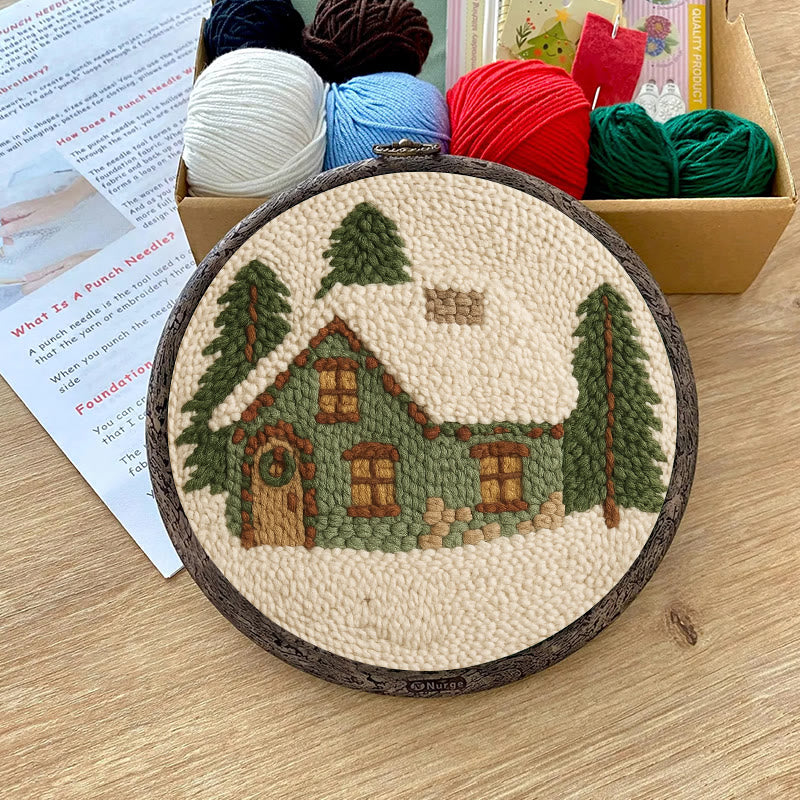  Snowy Forest Punch Needle Kit - Christmas Winter Handicraft | House Scenery For Room Decor - image 8