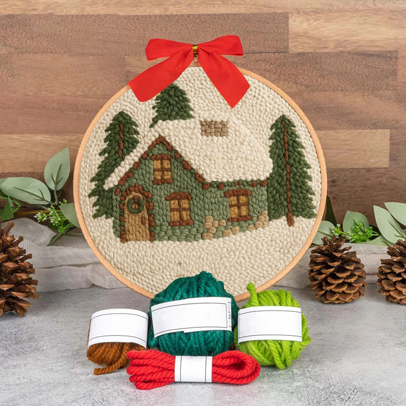  Snowy Forest Punch Needle Kit - Christmas Winter Handicraft | House Scenery For Room Decor - image 7