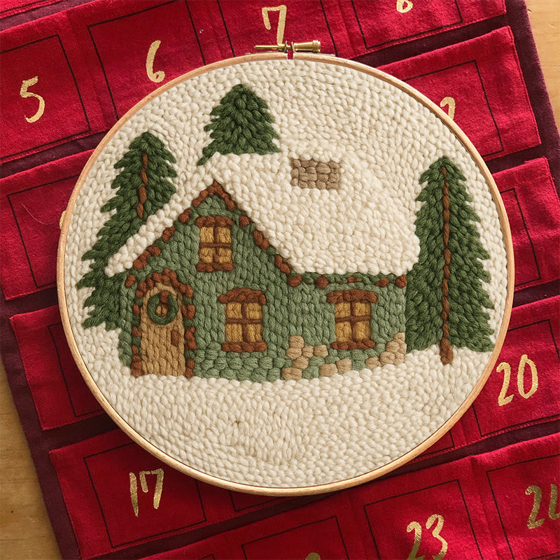  Snowy Forest Punch Needle Kit - Christmas Winter Handicraft | House Scenery For Room Decor - image 5