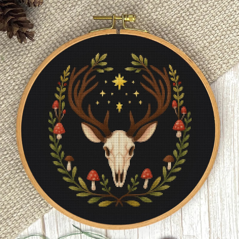  Cross Stitch Kit - Deer Skull | Christmas Handmade Craft | Witchy Wall Art  - image 2
