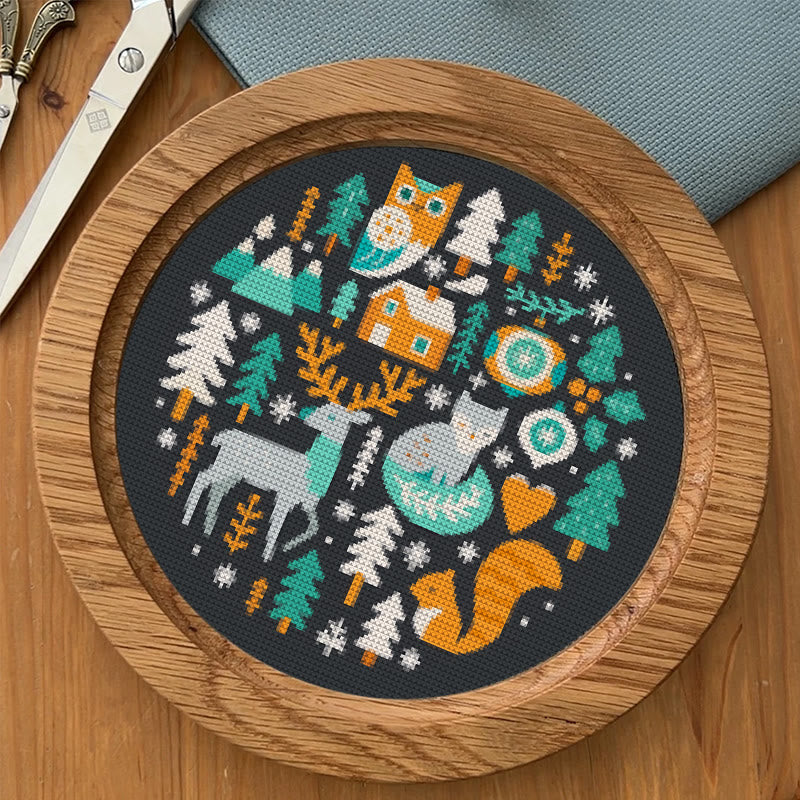  Cross Stitch Kit - Christmas Forest | Unique Holiday Ornament | Easy Handmade Needlecraft - image 9