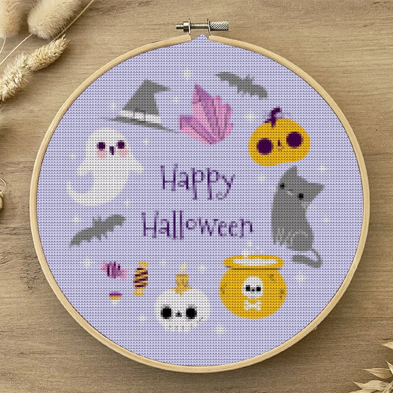  Cross Stitch Kit - Happy Halloween | Halloween Stitch Artwork | Diy Holiday Craft For Decoration - image 5