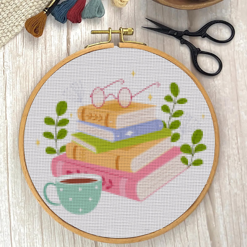  Cross Stitch Kit - Cosy Reading Time | Unique Gift For Books Lovers | Beginner Friendly Handicarft - image 3