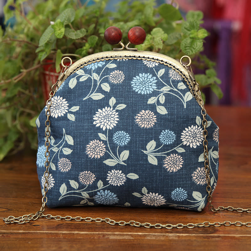 Embroidery Kiss Lock Bag Kit | Floral Crossbody Bag  | Diy Needlework Gifts  - blue - image 5
