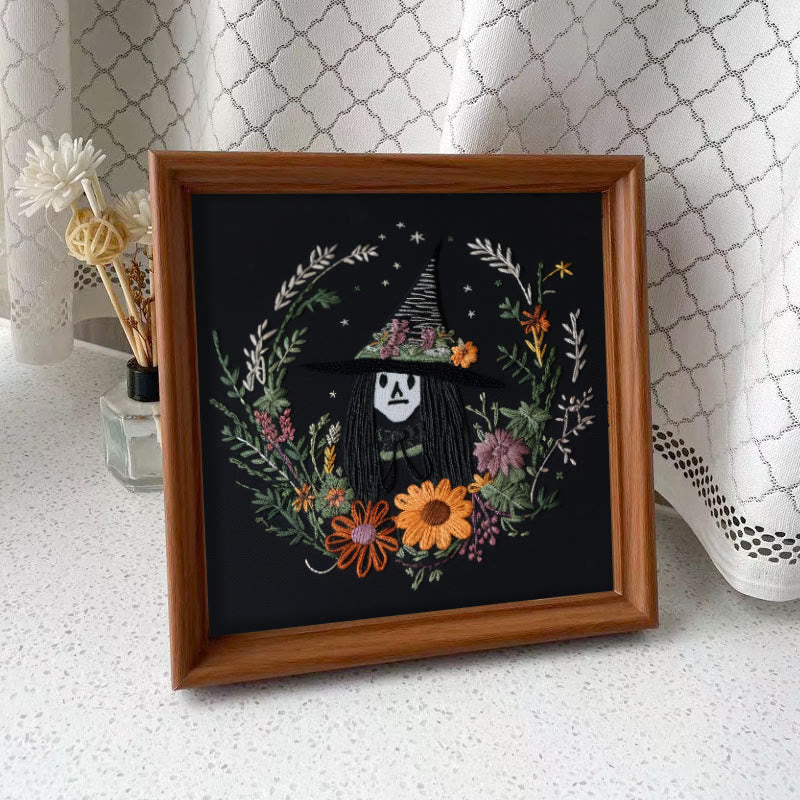 Rubbyoo Embroidery Kit - Halloween Witch | Diy Needlework For Craft Lover | Holiday Home Decor - Embroidery Kit Plus An Extra Frame - image 10
