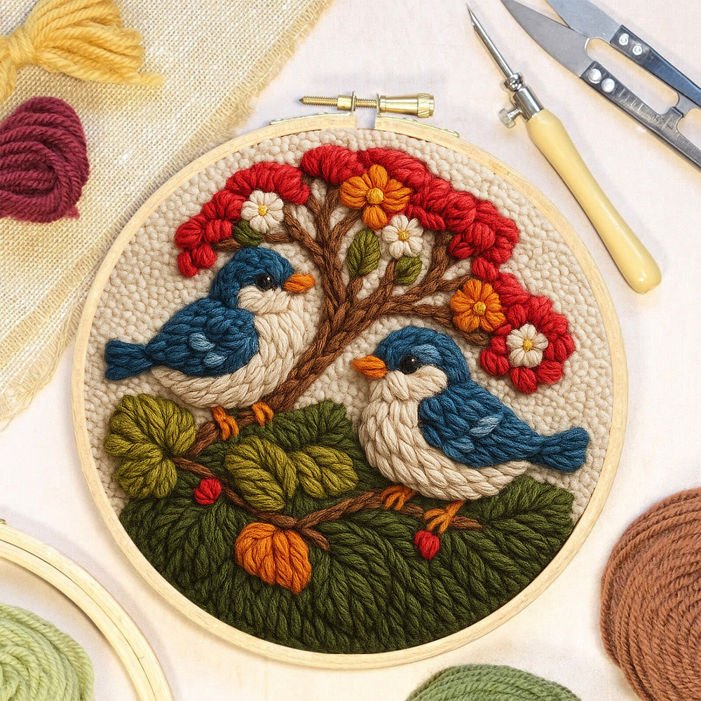  Stunning Birds Punch Needle Kit - Diy Punch Needle Coaster | Bird Needle Artwork | Beginner Handmade Craft - image 6