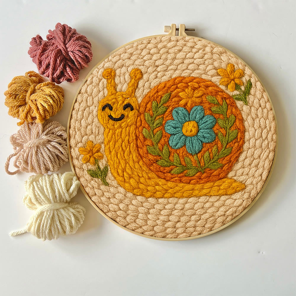 Smiling Snail Punch Needle Kit -  Diy Punch Needle Coaster | Cute Gift Ideas |  Easy Handmade Needlework - image 2