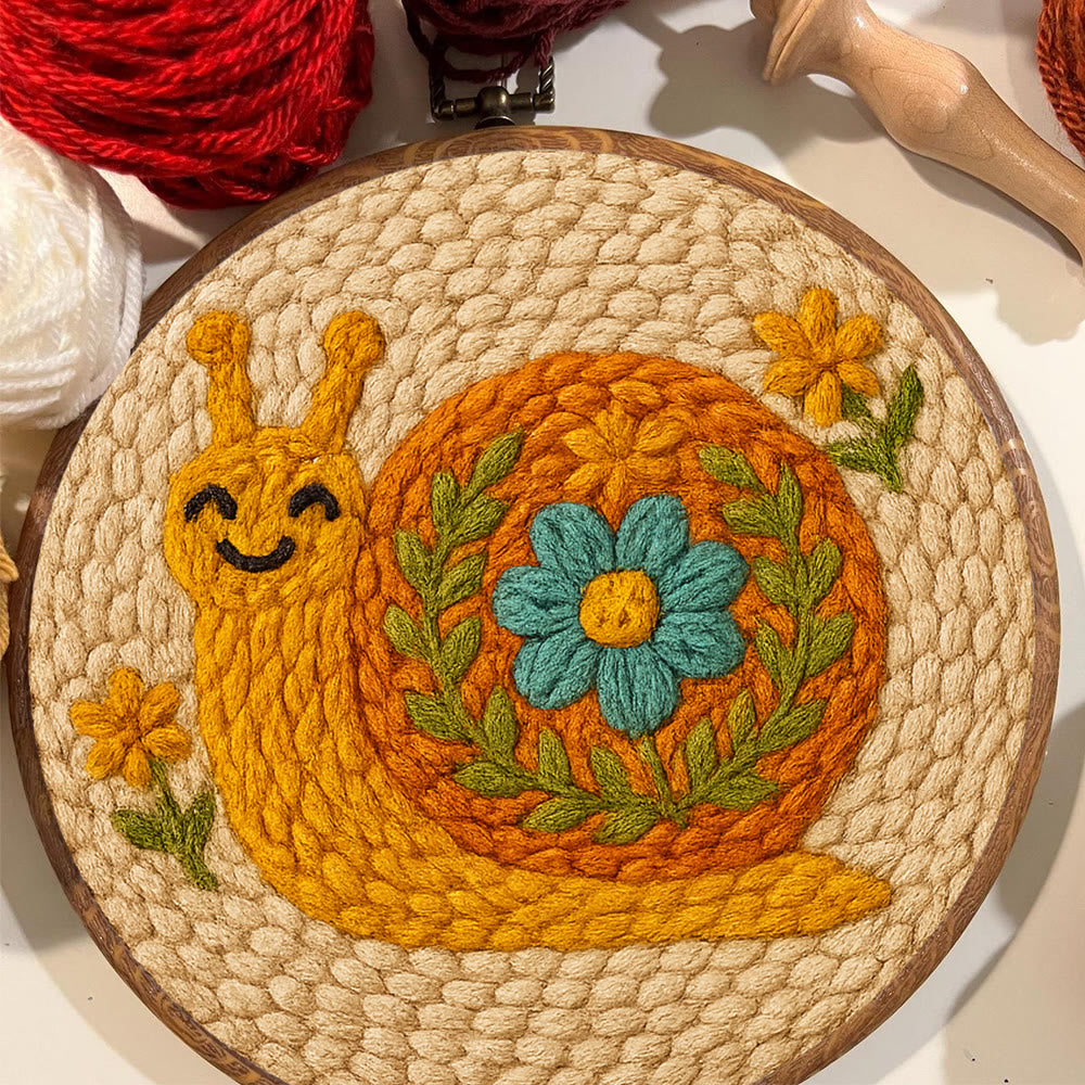 Smiling Snail Punch Needle Kit -  Diy Punch Needle Coaster | Cute Gift Ideas |  Easy Handmade Needlework - image 5