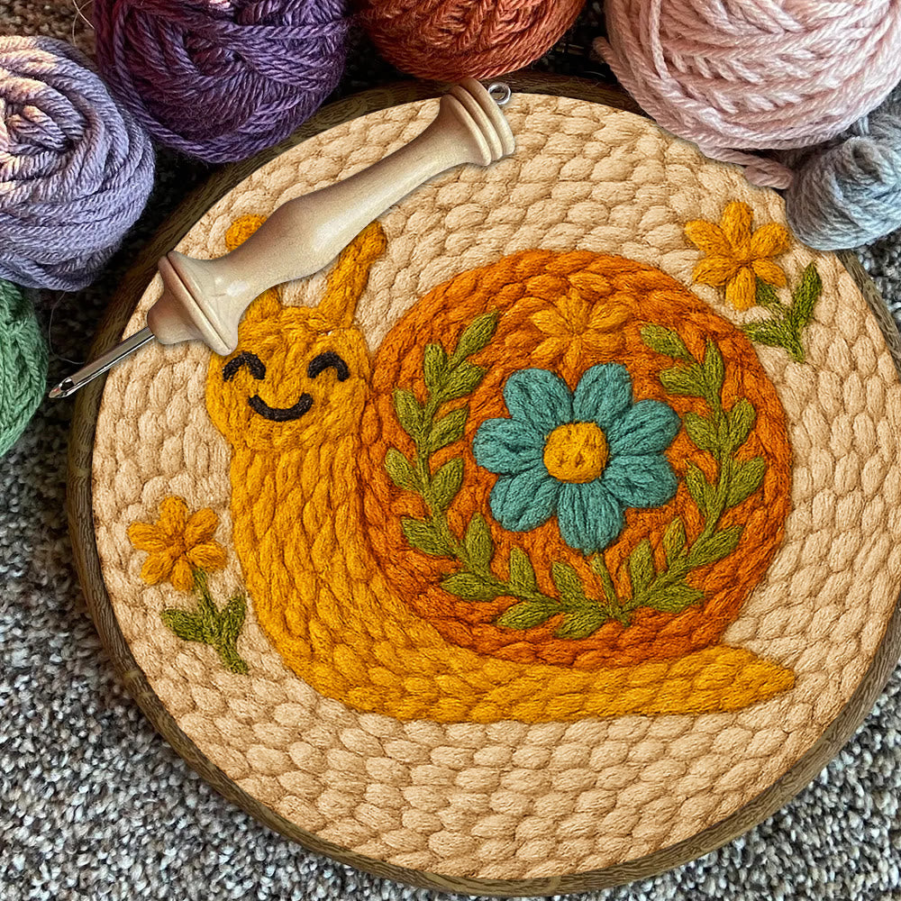 Smiling Snail Punch Needle Kit -  Diy Punch Needle Coaster | Cute Gift Ideas |  Easy Handmade Needlework - image 10