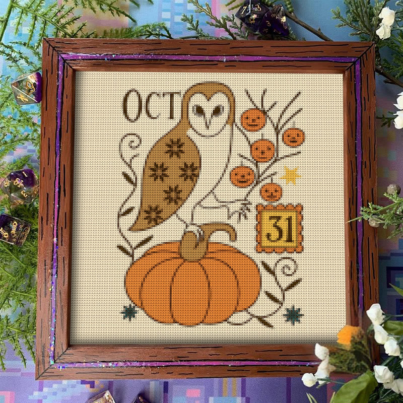 Cross Stitch Kit - Spooky Owl | Mysterious Halloween Craft | Diy Wall Art - image 6