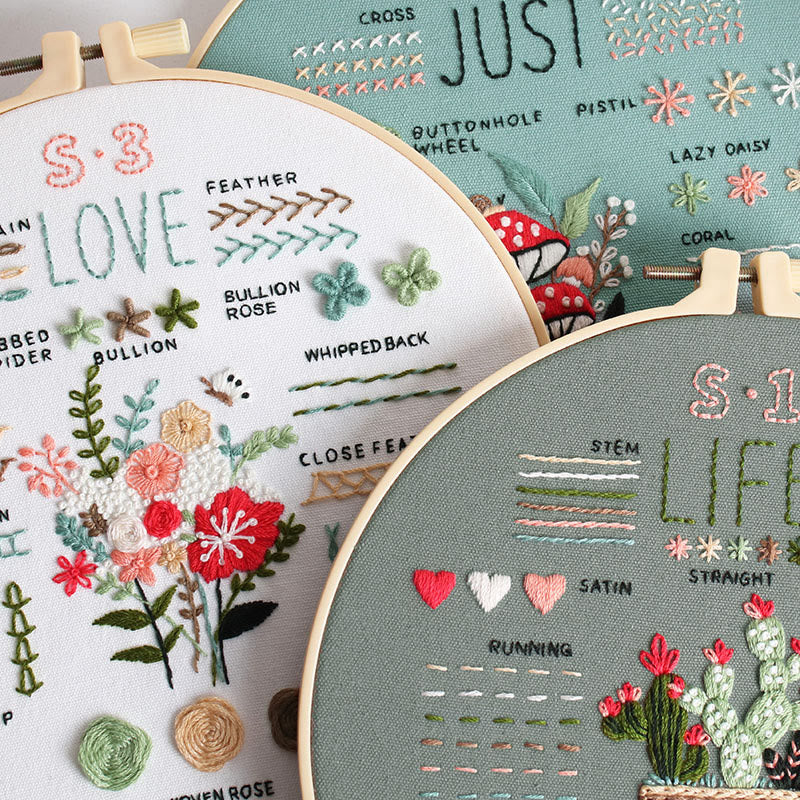Rubbyoo 3-piece Embroidery Starter Kit  - Floral And Botanical Pattern | Easy Stitch Handicraft | Perfect For Needlework Beginner  - image 2