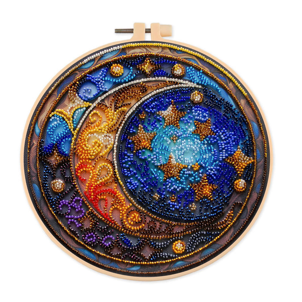 Rubbyoo Bead Embroidery Kit - Moom And Star |  - 20*20cm - image 0