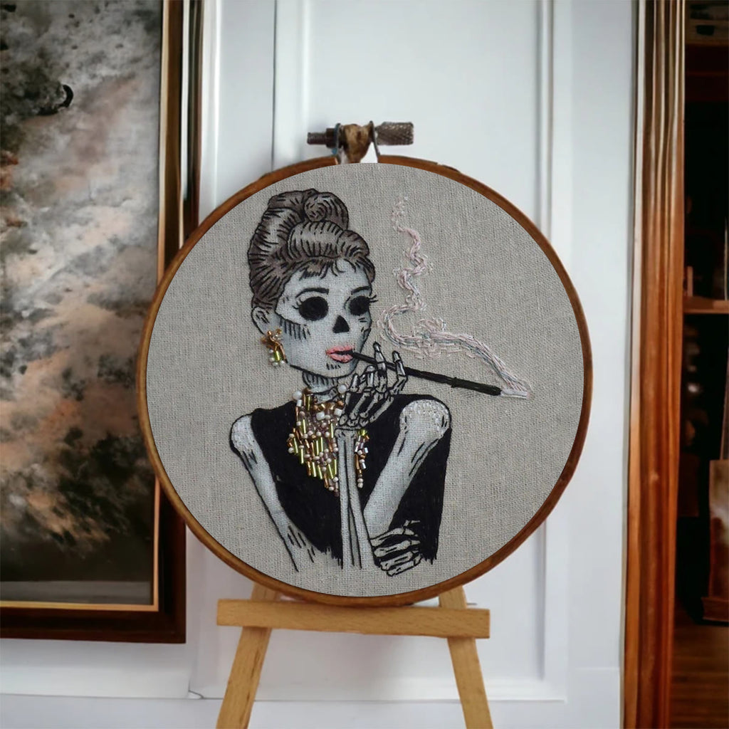 Rubbyoo Bead Embroidery Kit - Smoking Skull | Spooky Halloween Craft | Diy Holiday Decor - image 5