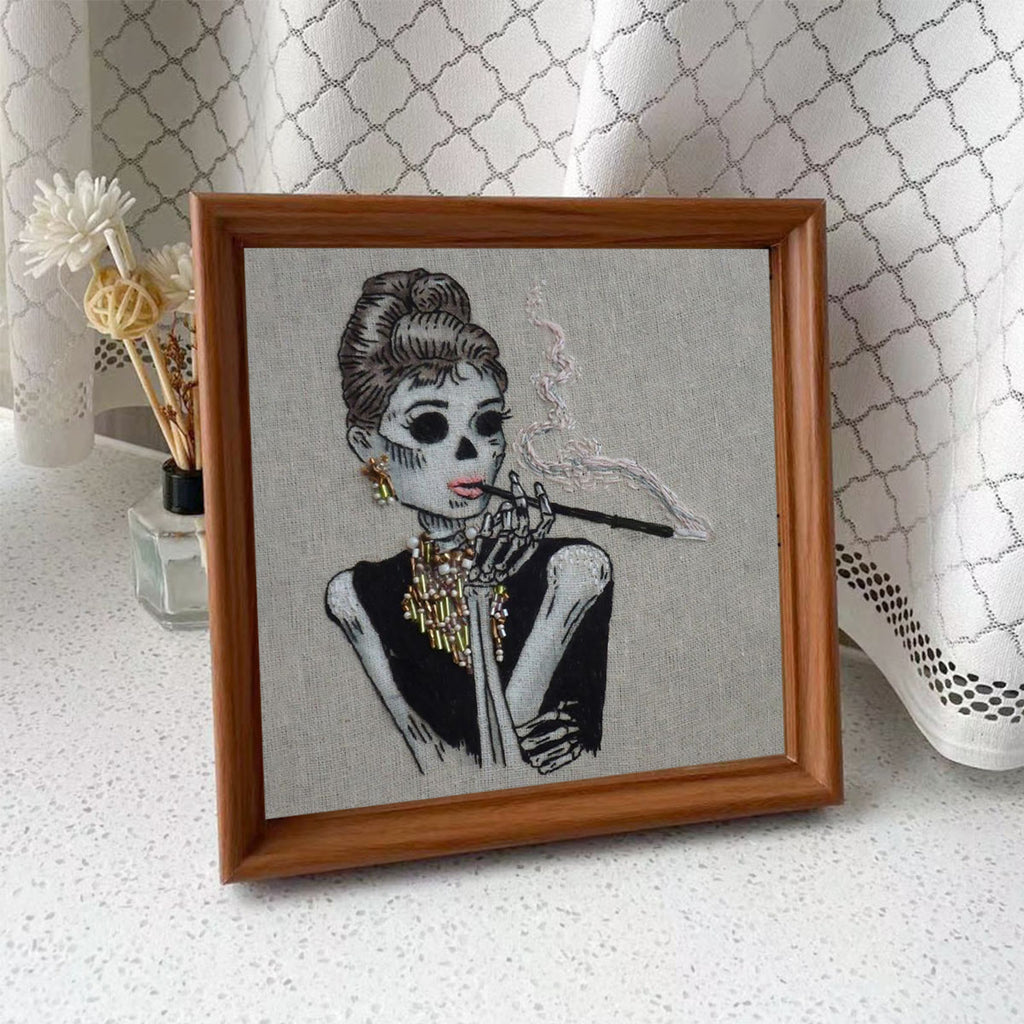 Rubbyoo Bead Embroidery Kit - Smoking Skull | Spooky Halloween Craft | Diy Holiday Decor - image 9