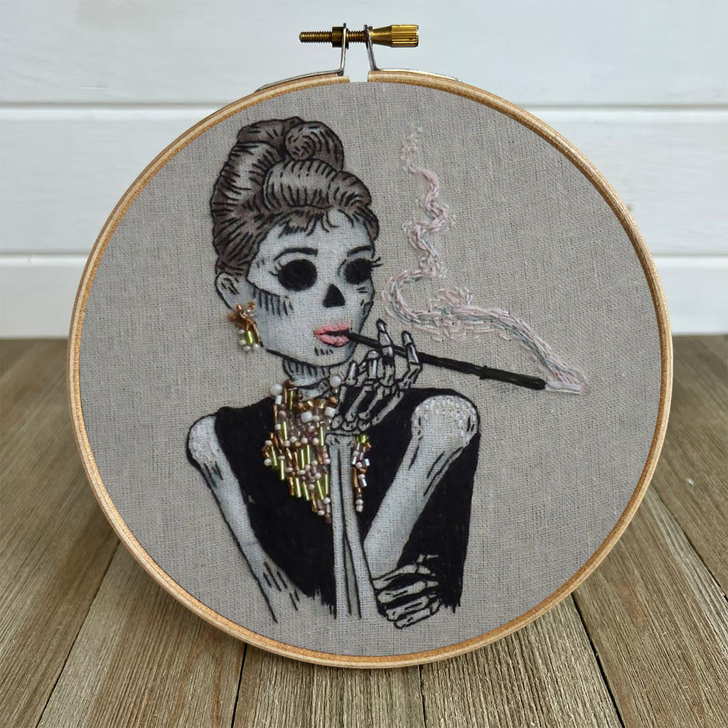 Rubbyoo Bead Embroidery Kit - Smoking Skull | Spooky Halloween Craft | Diy Holiday Decor - image 6