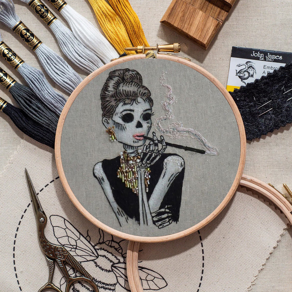 Rubbyoo Bead Embroidery Kit - Smoking Skull | Spooky Halloween Craft | Diy Holiday Decor - image 3
