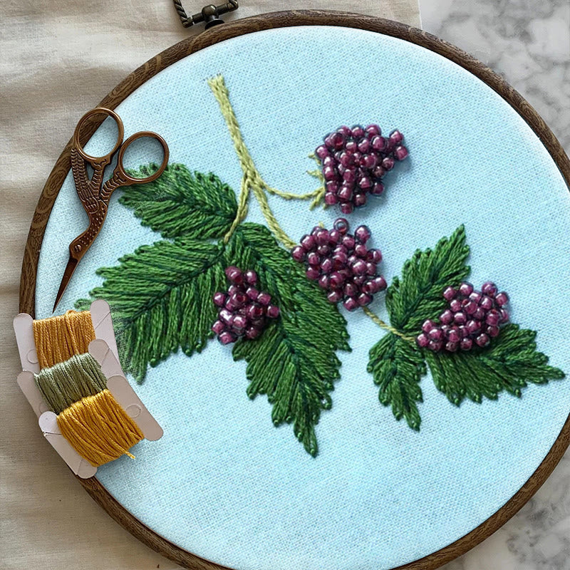 Rubbyoo Bead Embroidery Kit - Beaded Berries | Botanical Handmade Craft | Diy Decorative Artwork - image 5