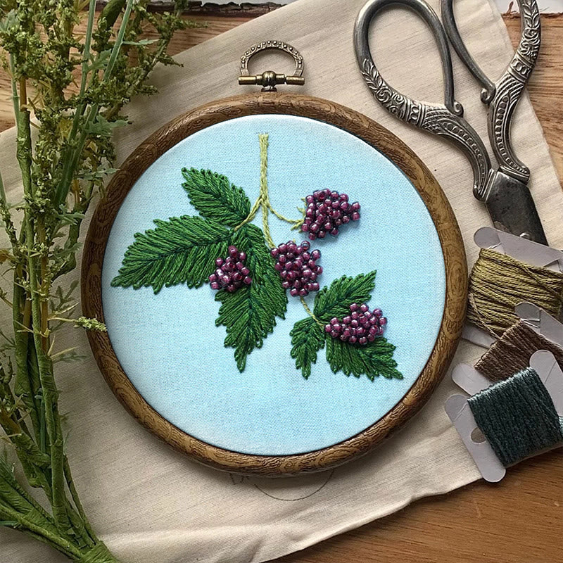 Rubbyoo Bead Embroidery Kit - Beaded Berries | Botanical Handmade Craft | Diy Decorative Artwork - image 1