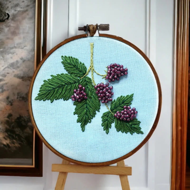 Rubbyoo Bead Embroidery Kit - Beaded Berries | Botanical Handmade Craft | Diy Decorative Artwork - image 2