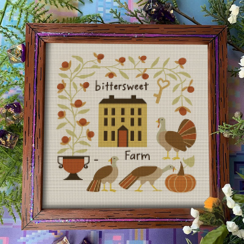 Cross Stitch Kit - Bittersweet Farm | Fall Home Ornament | Halloween Pumpkin Craft  - image 6