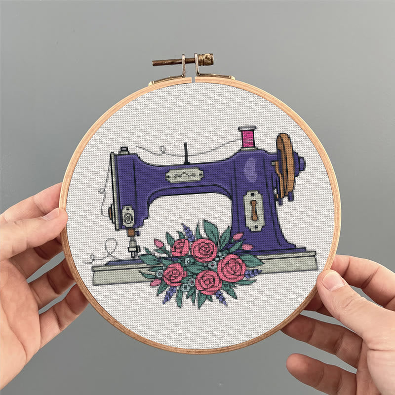  Cross Stitch Kit - Vintage Sewing Machine | Floral Handmade Craft | Perfect Home Decor - image 3