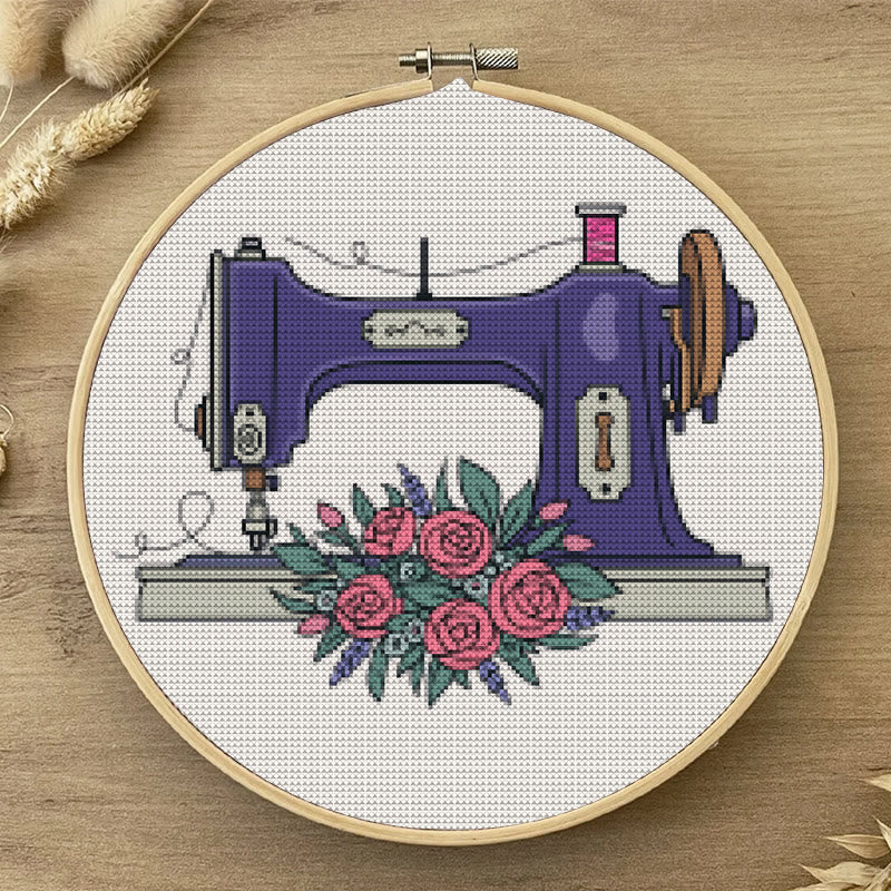  Cross Stitch Kit - Vintage Sewing Machine | Floral Handmade Craft | Perfect Home Decor - image 4