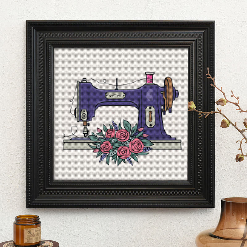  Cross Stitch Kit - Vintage Sewing Machine | Floral Handmade Craft | Perfect Home Decor - image 9