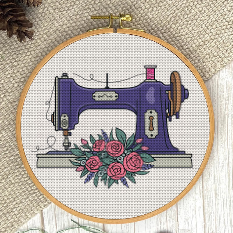  Cross Stitch Kit - Vintage Sewing Machine | Floral Handmade Craft | Perfect Home Decor - image 5
