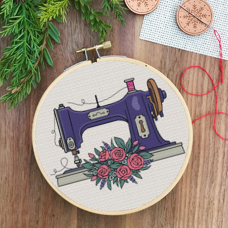  Cross Stitch Kit - Vintage Sewing Machine | Floral Handmade Craft | Perfect Home Decor - image 6