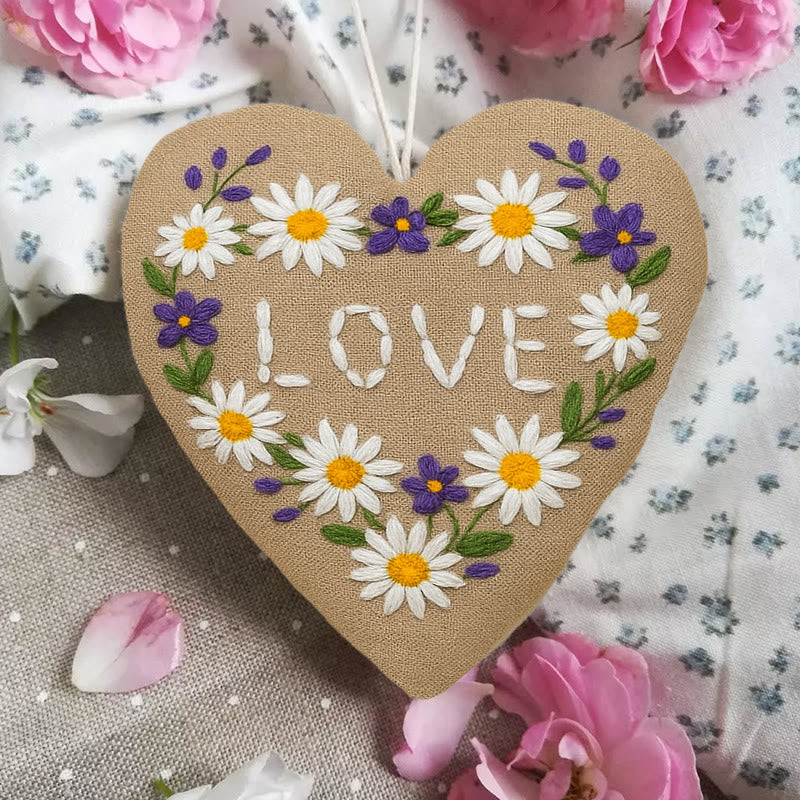 Rubbyoo Heart Embroidery Kit - Daisy Love | Creative Valentine Decoration | Unique Anniversary Gift  - image 3