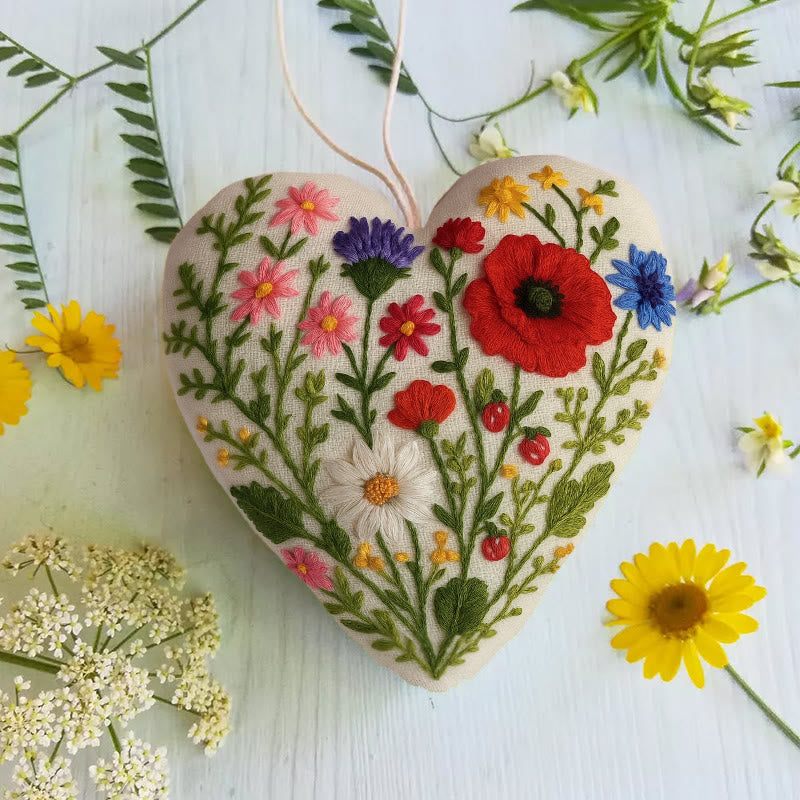 Rubbyoo Heart Embroidery Kit - Charming Garden | Diy Colourful Handicraft | Perfect Gift For Flower Lover - image 3