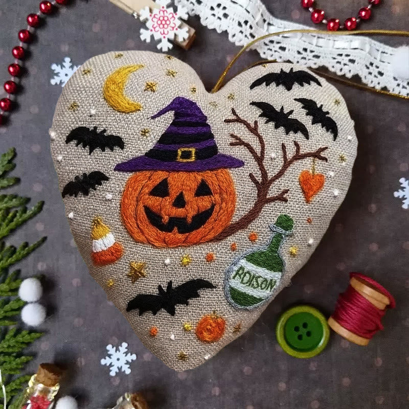 Rubbyoo Heart Embroidery Kit - Spooky Pumpkin | Diy Halloween Ornament |  Handmade Gift For Halloween - image 4