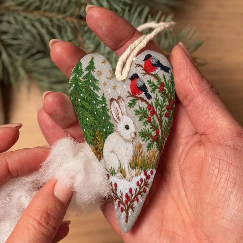 Rubbyoo Heart Embroidery Kit - Lovely Rabbit |  Beginners Sewing Decorations | Christmas Handmade Decor  - image 6