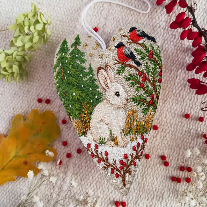 Rubbyoo Heart Embroidery Kit - Lovely Rabbit |  Beginners Sewing Decorations | Christmas Handmade Decor  - image 7
