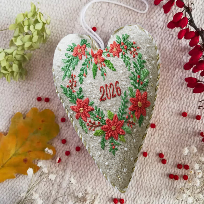 Rubbyoo Heart Embroidery Kit - Christmas Wreath | Diy Christmas Ornaments | Perfect Handicraft For New Year - image 5