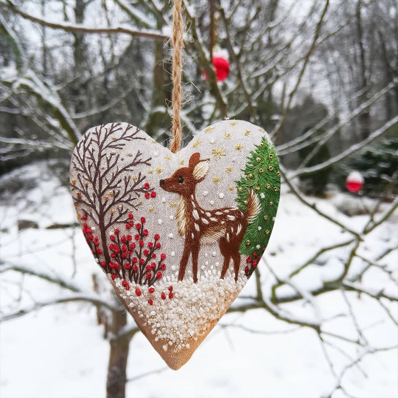 Rubbyoo Heart Embroidery Kit - Christmas Elk | Adorable Christmas Craft | Diy Hanging Ornament  - image 3