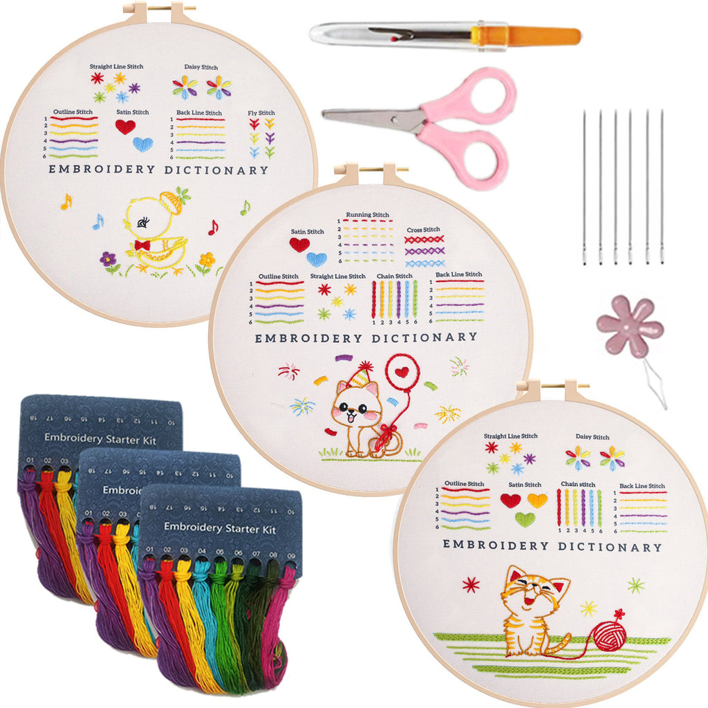 Rubbyoo 3-piece Embroidery Starter Kit - Adorable Animal  Practice Pattern | Diy Art Craft For Aldult - 3-piece Embroidery Starter Kit - image 7
