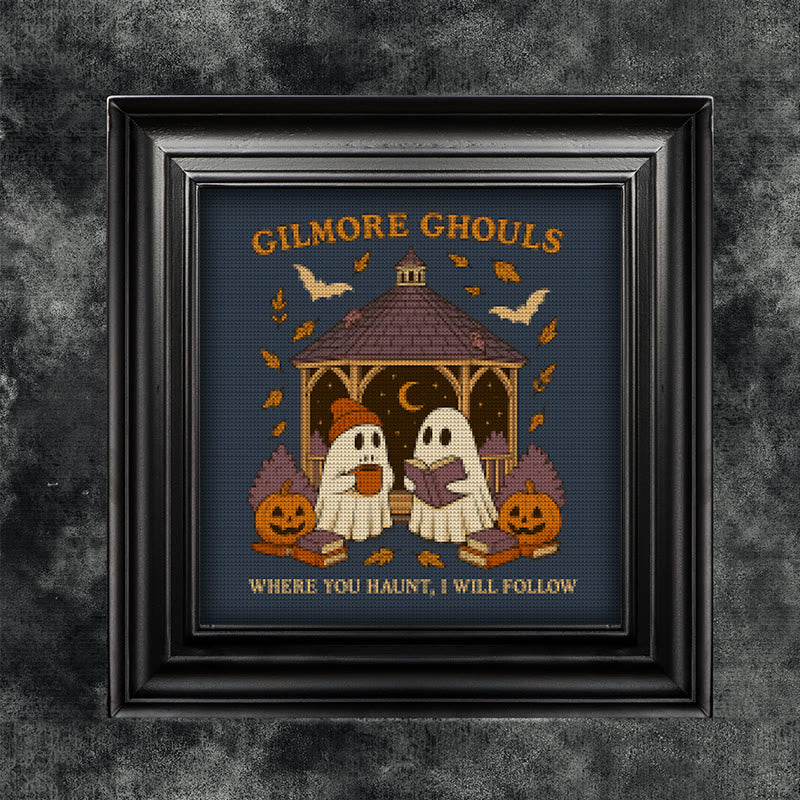 Cross Stitch Kit - Haunted Ghost | Spooky Autumn Art | Diy Halloween Craft  - image 1