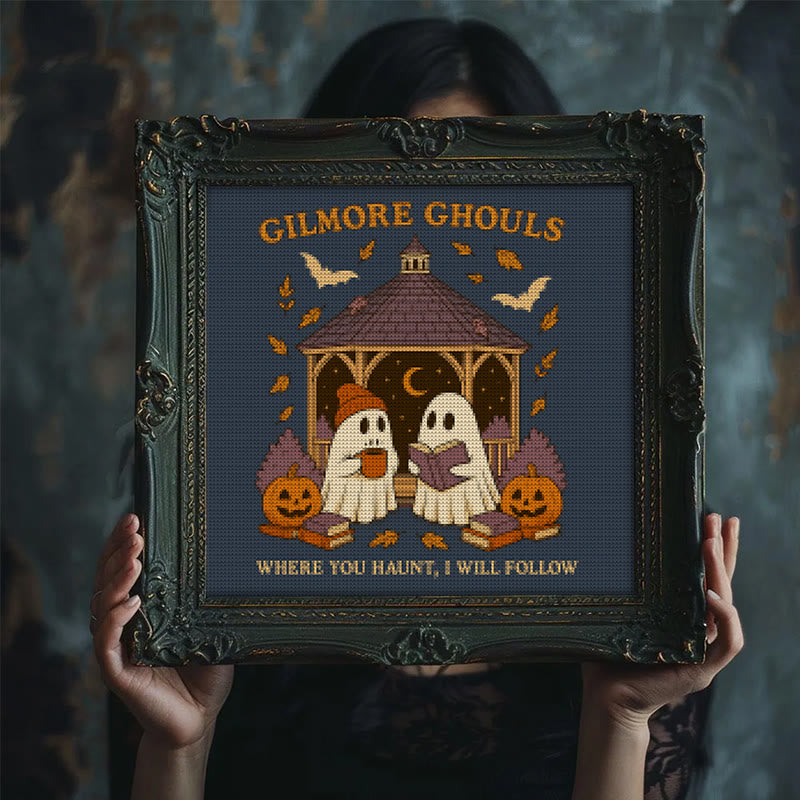 Cross Stitch Kit - Haunted Ghost | Spooky Autumn Art | Diy Halloween Craft  - image 2