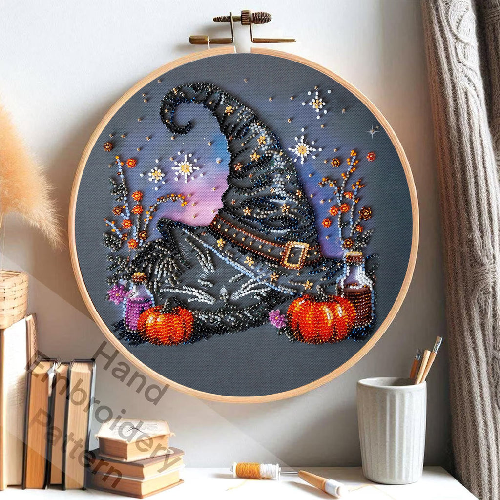 Rubbyoo Bead Embroidery Kit - Magic Hat | Diy Halloween Craft | Whimsical Decorative Handicraft  - image 8