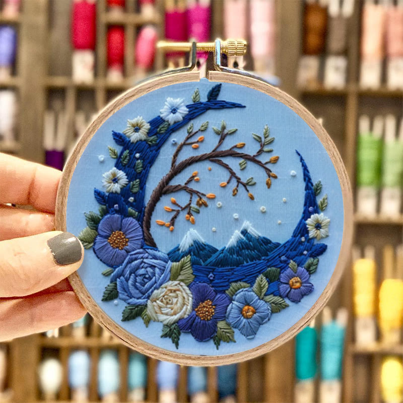Rubbyoo Embroidery Kit - Woodland Moon | Mystical Handmade Art | Diy Decorative Craft - image 1