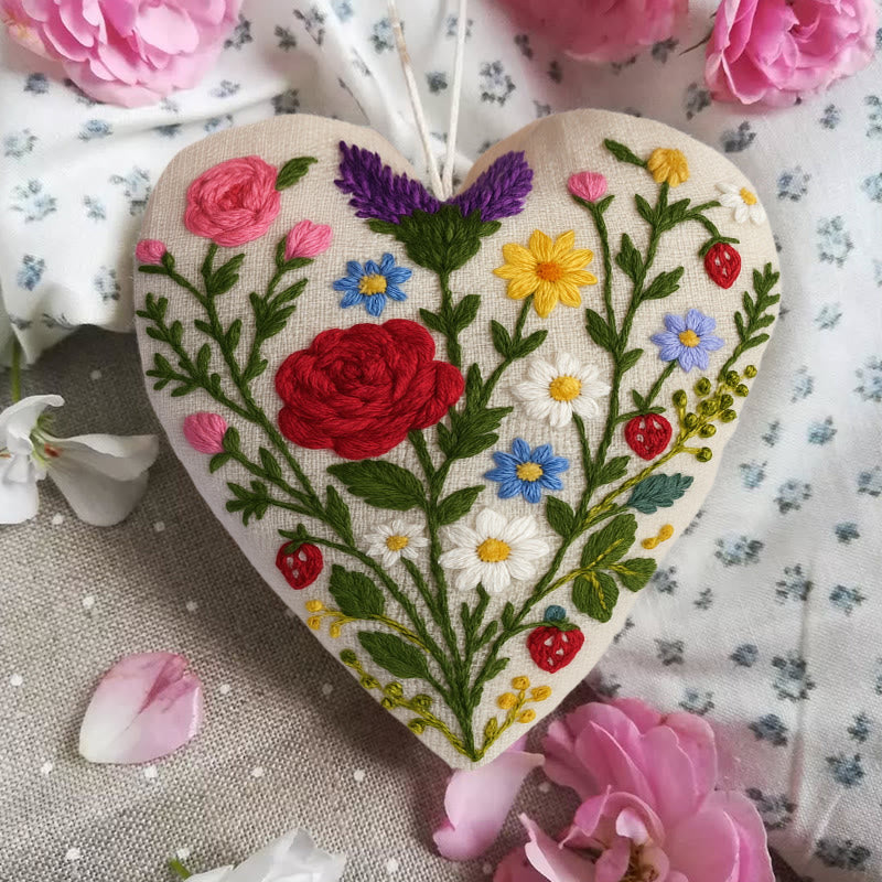 Rubbyoo Heart Embroidery Kit - Charming Rose | Perfect Gift For Her | Diy Craft For Flower Lovers - image 4