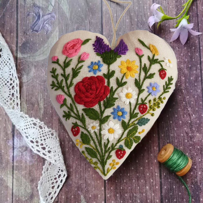 Rubbyoo Heart Embroidery Kit - Charming Rose | Perfect Gift For Her | Diy Craft For Flower Lovers - image 2