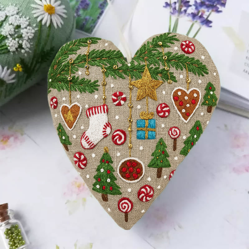 Rubbyoo Heart Embroidery Kit - Precious Gift | Diy Holiday Decoration | Christmas Needlecraft For Kids - image 1