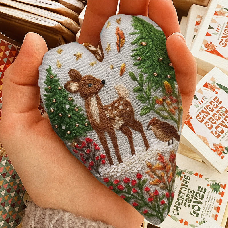 Rubbyoo Heart Embroidery Kit - Winter Elk | Diy Christmas Tree Decor | Unique Handmade Gift - image 8