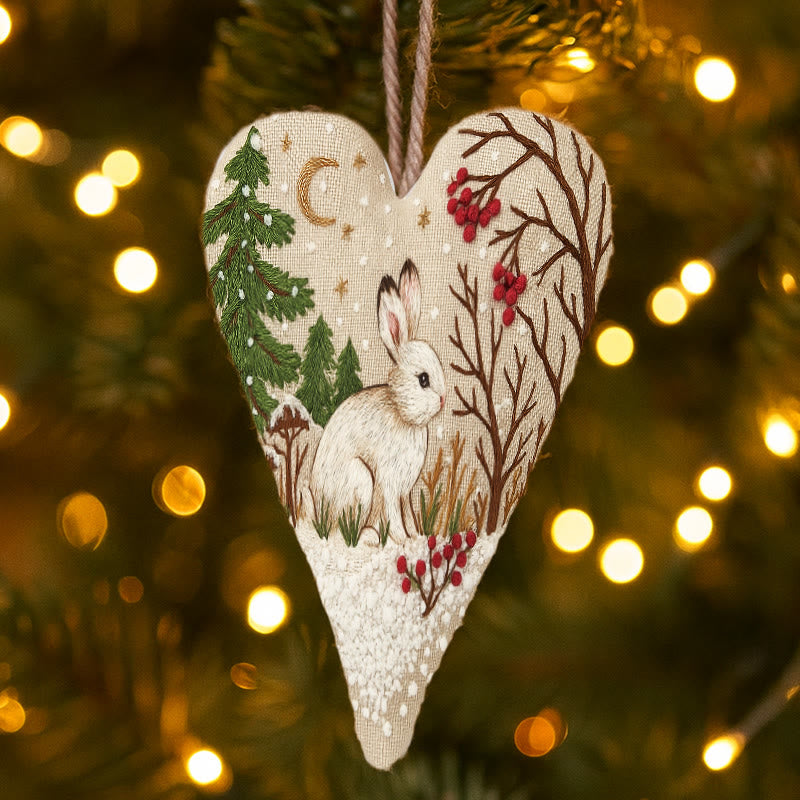 Rubbyoo Heart Embroidery Kit - White Rabbit | Adorable Animal Craft | Diy Christmas Hanging Art - image 4