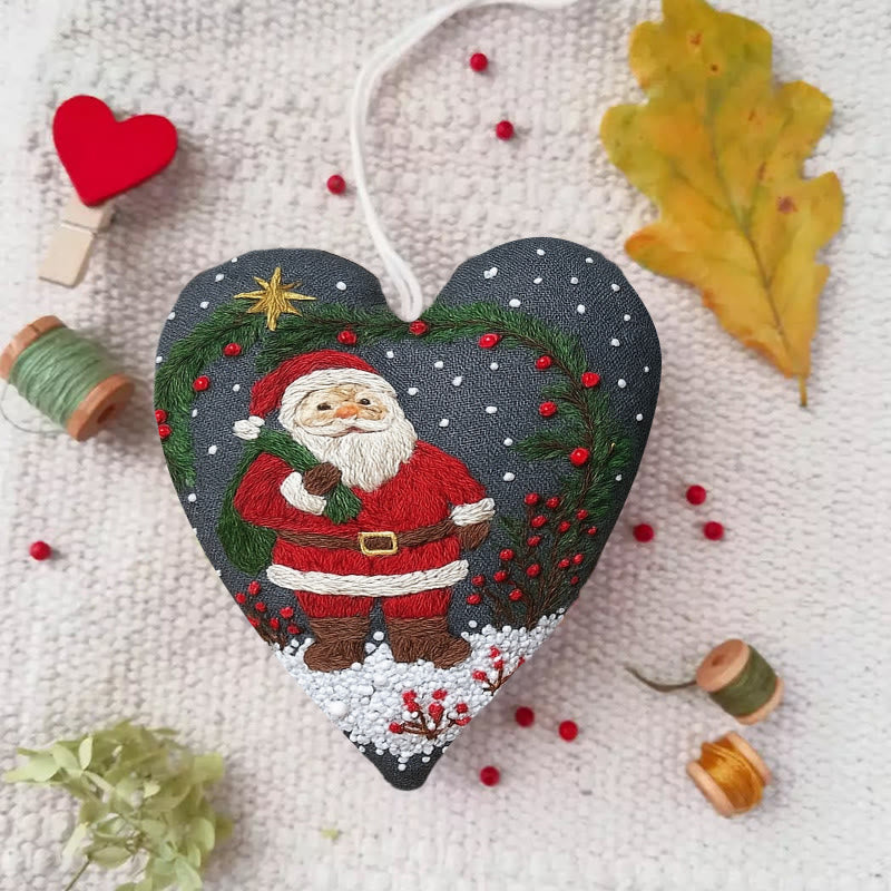 Rubbyoo Heart Embroidery Kit - Santa Claus | Unique Christmas Gift | Diy Hanging Craft  - image 2